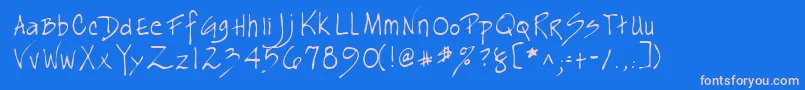フォントLehn163 – ピンクの文字、青い背景