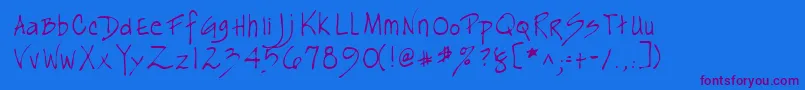 Lehn163 Font – Purple Fonts on Blue Background