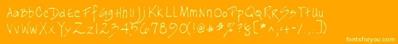 Lehn163 Font – Yellow Fonts on Orange Background