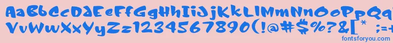 Joemax-Schriftart – Blaue Schriften auf rosa Hintergrund