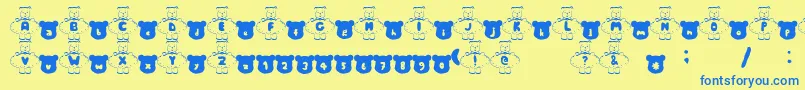 MKumaFont Font – Blue Fonts on Yellow Background