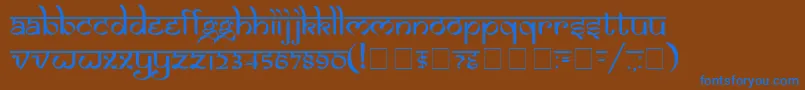 SamarkanNormal Font – Blue Fonts on Brown Background