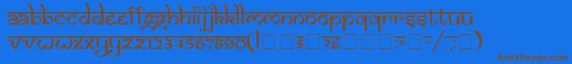 SamarkanNormal Font – Brown Fonts on Blue Background