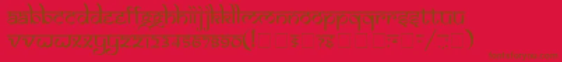 SamarkanNormal-Schriftart – Braune Schriften auf rotem Hintergrund