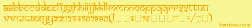 SamarkanNormal Font – Orange Fonts on Yellow Background