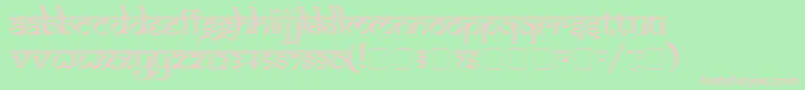 SamarkanNormal-fontti – vaaleanpunaiset fontit vihreällä taustalla