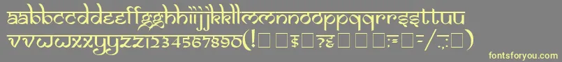 SamarkanNormal-fontti – keltaiset fontit harmaalla taustalla