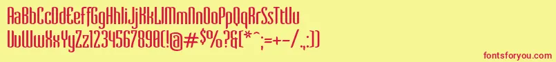 VervestdRegular Font – Red Fonts on Yellow Background
