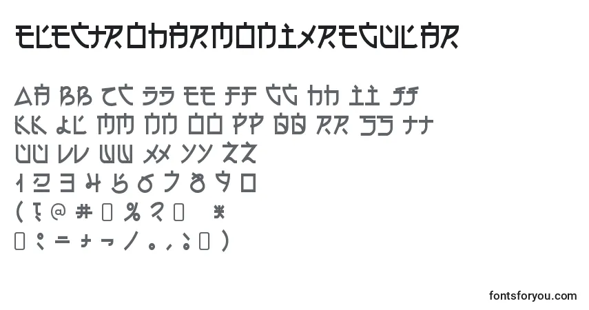 A fonte ElectroharmonixRegular – alfabeto, números, caracteres especiais