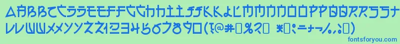 ElectroharmonixRegular Font – Blue Fonts on Green Background