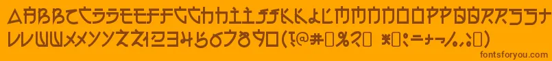 ElectroharmonixRegular-Schriftart – Braune Schriften auf orangefarbenem Hintergrund