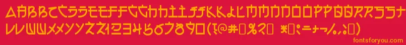 フォントElectroharmonixRegular – 赤い背景にオレンジの文字