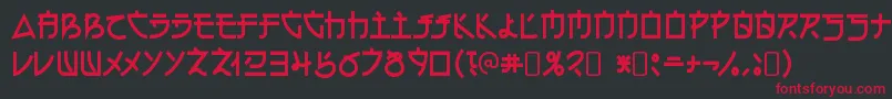 フォントElectroharmonixRegular – 黒い背景に赤い文字