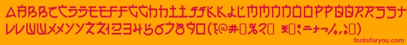 フォントElectroharmonixRegular – オレンジの背景に赤い文字