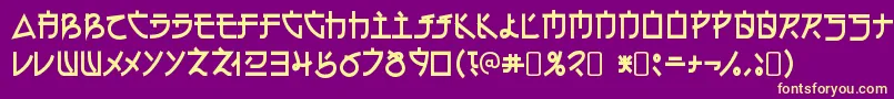 フォントElectroharmonixRegular – 紫の背景に黄色のフォント