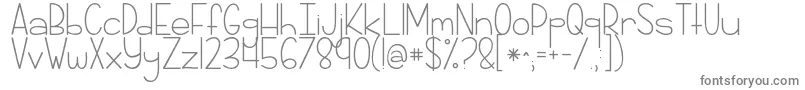 Kgriseup-fontti – harmaat kirjasimet valkoisella taustalla