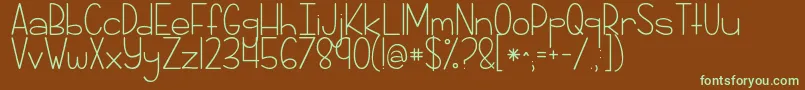 Kgriseup Font – Green Fonts on Brown Background