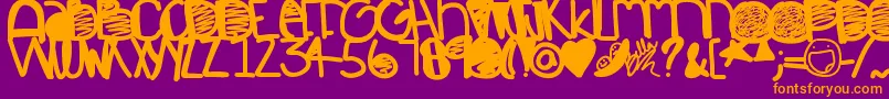 Restless Font – Orange Fonts on Purple Background