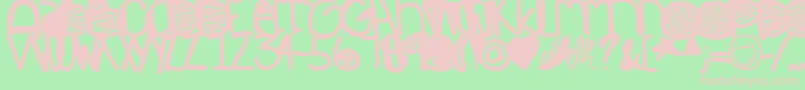 フォントRestless – 緑の背景にピンクのフォント