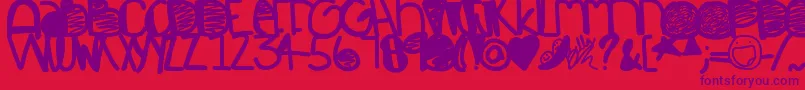 Police Restless – polices violettes sur fond rouge