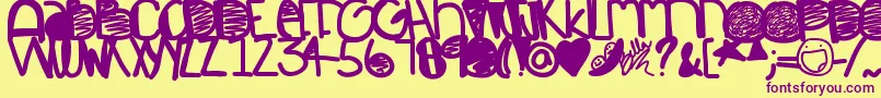 Restless Font – Purple Fonts on Yellow Background