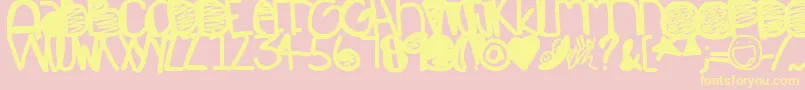 Restless Font – Yellow Fonts on Pink Background