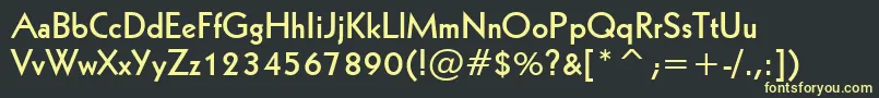 フォントGeometric231BoldBt – 黒い背景に黄色の文字