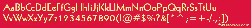 フォントGeometric231BoldBt – 黄色の文字、赤い背景