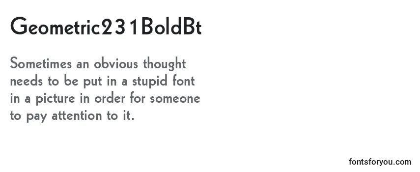 Review of the Geometric231BoldBt Font
