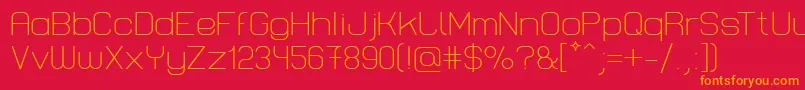 LastwaerkLight Font – Orange Fonts on Red Background