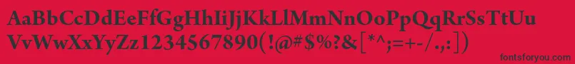 ArnoproBoldsubhead Font – Black Fonts on Red Background