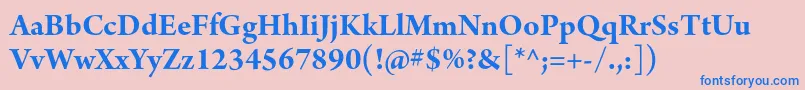 ArnoproBoldsubhead Font – Blue Fonts on Pink Background