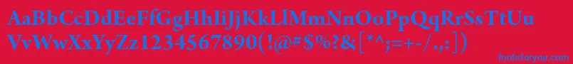 ArnoproBoldsubhead Font – Blue Fonts on Red Background