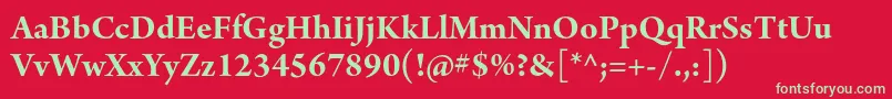 ArnoproBoldsubhead Font – Green Fonts on Red Background