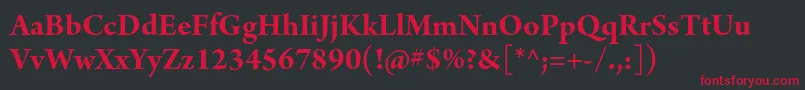 ArnoproBoldsubhead Font – Red Fonts on Black Background