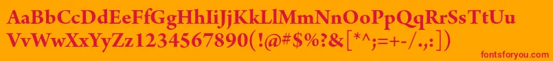 ArnoproBoldsubhead Font – Red Fonts on Orange Background