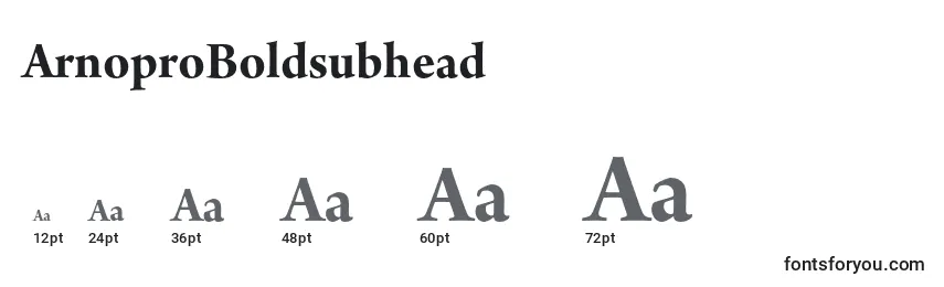 Размеры шрифта ArnoproBoldsubhead