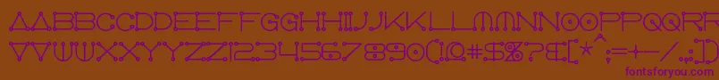 Weitere Informationen zur AnglocelestialBold-Schriftart AnglocelestialBold-Schriftart – Violette Schriften auf braunem Hintergrund
