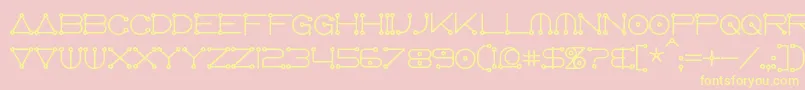 AnglocelestialBold Font – Yellow Fonts on Pink Background