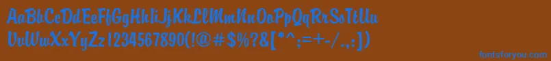 Шрифт GeBrandy – синие шрифты на коричневом фоне