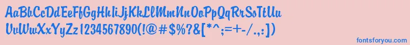 GeBrandy Font – Blue Fonts on Pink Background
