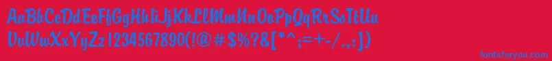 GeBrandy Font – Blue Fonts on Red Background