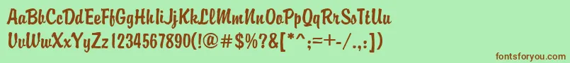 GeBrandy Font – Brown Fonts on Green Background