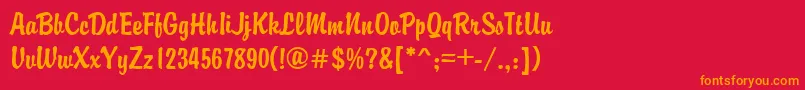 GeBrandy Font – Orange Fonts on Red Background