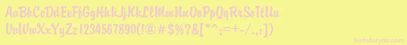 GeBrandy Font – Pink Fonts on Yellow Background