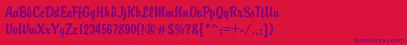 Шрифт GeBrandy – фиолетовые шрифты на красном фоне