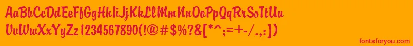 フォントGeBrandy – オレンジの背景に赤い文字