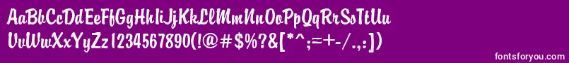 GeBrandy Font – White Fonts on Purple Background