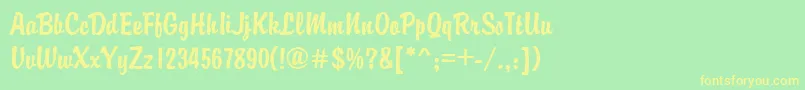 GeBrandy Font – Yellow Fonts on Green Background