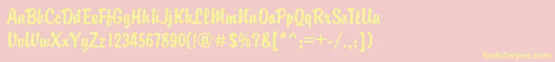 GeBrandy Font – Yellow Fonts on Pink Background